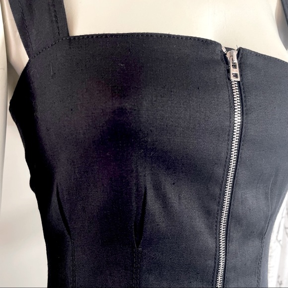 Rare Barbara Casasola linen BLACK midi pinafore spring 2017 runway collection - Picture 10 of 16